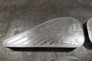 Laser engraved embossing die for Indian Motorcycle emblem