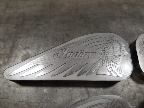 Laser engraved embossing die for Indian Motorcycle emblem