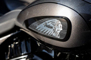 Finished result of laser engraved Indian Motorcycle emblem